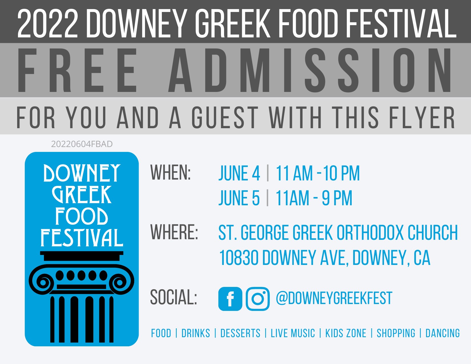 Downey Greek Fest FREE ADMIN Ads St. Greek Orthodox Church